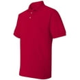 thumbnail image 5 of Hanes Men's EcoSmart ComfortSoft Blended Jersey Sport Polo Shirt, Deep Red, Small, 5 of 6