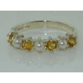thumbnail image 6 of LBG 18k White Gold Cultured Pearl & Citrine Womans Eternity Ring - Size 11, 6 of 6