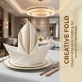 thumbnail image 3 of REGALWOVEN 6 Pack Cloth Napkins, Polyester Washable and Reusable Table Dinner Napkins for Restaurant, Weddings, and Parties Beige 18x18inch, 3 of 6