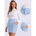 thumbnail image 2 of DARING DIVA Women's Faux Suede Skirt Belted Pencil Skirts L Light Blue, 2 of 6