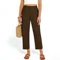 thumbnail image 6 of Women Linen Baggy Palazzo Harem Pants Drawstring Elastic Waist Beach Gauze Trousers Casual Lounge Pants 2026 Vacation, 6 of 7