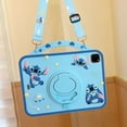 thumbnail image 2 of Cartoon Cute Animal Kids  Tablet Case For iPad Mini 1 2 3 4 5 6 7 Air 11 6 Pro 10.2 10.9 inch iPad Air 11inch M3 (2025) Silicone Stitch Rotate Bracket With Shoulder Strap Tablet Cover, 2 of 9