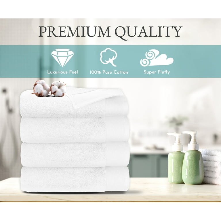 LANE LINEN White Bath Sheets Set-Bath Towels Extra Large, 100% Cotton  Bathroom Towels, 4 Pack Bath Towel Set, Spa Quality Large Bath Towels for