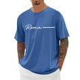 thumbnail image 2 of Roma Letter Graphic Tees for Men Summer Short Sleeve Crewneck Casual Italia Rome Travel T Shirts Streetwear, 2 of 5
