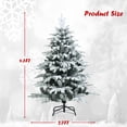 thumbnail image 2 of Gymax 4.5ft Snow Flocked Decoration Christmas Tree w/LED Lights & PE & PVC Tips, 2 of 10