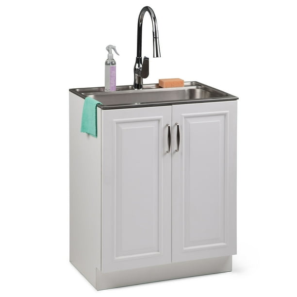 Simpli Home Darwin 28 inch Laundry with Pullout Faucet and