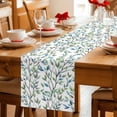 thumbnail image 5 of Blue Green Eucalyptus Table Runner - 60 Inch Long Spring Botanical Leaves Weeping Cotton and Linen Blended Dress Scarves Farmhouse Table Runner for Kitchen Dining, Coffee Table, 13" x 60", 5 of 8