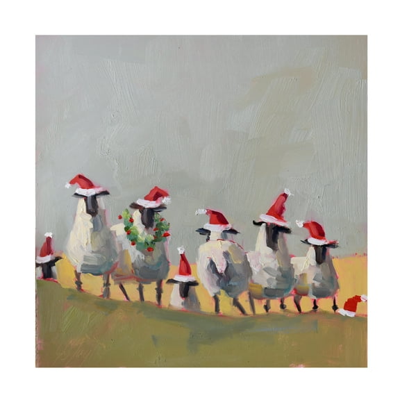 Jennifer Stottle Taylor 'Christmas Sheep' Canvas Art
