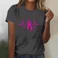 thumbnail image 2 of Kilaqueen Breast Cancer Awareness Shirts for Women Cancer Survivor Pink Ribbon Graphic Printed Short Sleeve Crewneck T-Shirt Inspirational Tops, 2 of 4