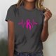 thumbnail image 2 of Mujeres Pantalones Cortos, Verano Ocio Impresión Cuello Redondo Camiseta de Manga Corta, Blusa de Moda Casual, 2 of 4