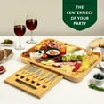thumbnail image 4 of Royal Craft Wood Charcuterie Board with Knife Set - Bamboo Serving Platter with 12-Piece Cutlery Set & Charcuterie Board Tray (17" x 13" x 1.2"), 4 of 8