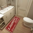 thumbnail image 5 of Ottomanson Non-Slip Rubberback Text 2x5 Laundry Room Runner Rug, 20" x 59", Red, 5 of 8