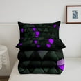 thumbnail image 4 of Erosebridal Purple and Black Comforter Set Triangle Bedding Set Twin Size Bedroom Decor Geometric Comforter Modern Duvet Set With 1 Pillow Case, 4 of 6