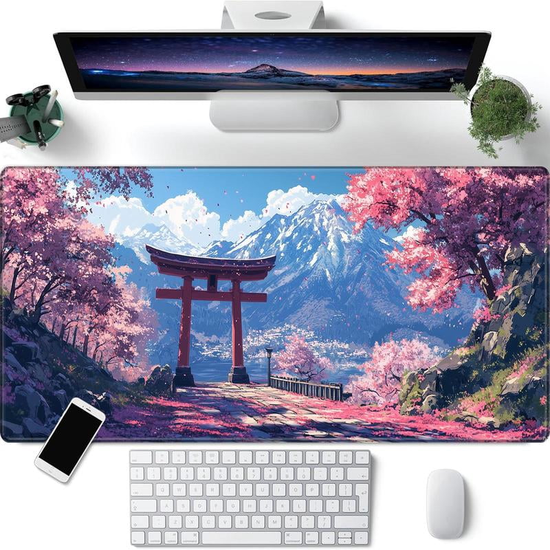 HELLOYOUNG Anime Mouse Pad, Large Gaming Mouse Mat with Non-Slip Rubber Base, Extended Rectangular Desk Pad for Keyboard and Mouse, Waterproof & Stitched Edges, for Home Office, Gamers