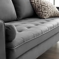 thumbnail image 4 of Modway Canapé en Velours de Performance de Style Moderne Valour, Fini Gris, 4 of 10