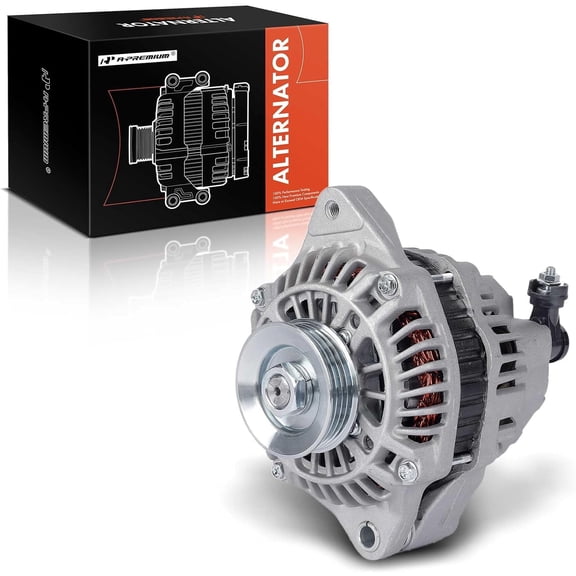 A-Premium Alternator Compatible with Honda Civic 1996-2000, Civic del Sol 1996-1997, 1.6L, 12V 75A 4-Groove Pulley Counterclockwise, Replace# A005TA0992, A005TA0991ZC