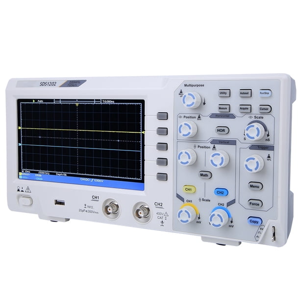 Osciloscopio Osciloscopio Digital Osciloscopio De 2 Canales 200mhz Osciloscopio OWON SDS1202 200MHz 1GS/s 7in LCD Multifunción Digital 2-Channel OscilloscopeUS Plug 100-240V ANGGREK Otros