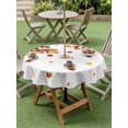 thumbnail image 3 of Outdoor Tablecloth with Umbrella Hole and Zipper, Thanksgiving Round Table Cloth 60 Inch Waterproof Tablecloth, Fall Maple Lea Farmhouse Autumn Picnic Table Cover for Patio Camping, 3 of 7