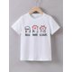 thumbnail image 1 of Youngsters' Summer Cartoon "Cat Paw" Print T-Shirt - Soft Cotton & Spandex Blend, Casual Crew Neck, Short Sleeve Tee with Rock Paper Scissors Game Graphic for Girls, 1 of 5