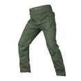 thumbnail image 4 of COSFO Straight Fit Men's Pants Green Button Cargo Solid Tactical Pants with Zipper Pockets Belt Relaxed Comfort Waist Pants, 4 of 5