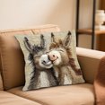 thumbnail image 5 of Embroidered Donkey Throw Pillow Cover, 45cm*45cm Cute Animal Couple Decorative Pillowcase, Cozy Home Decor for Sofa, Bedroom, Unique Gift for Animal Lovers & Housewarming, 5 of 6