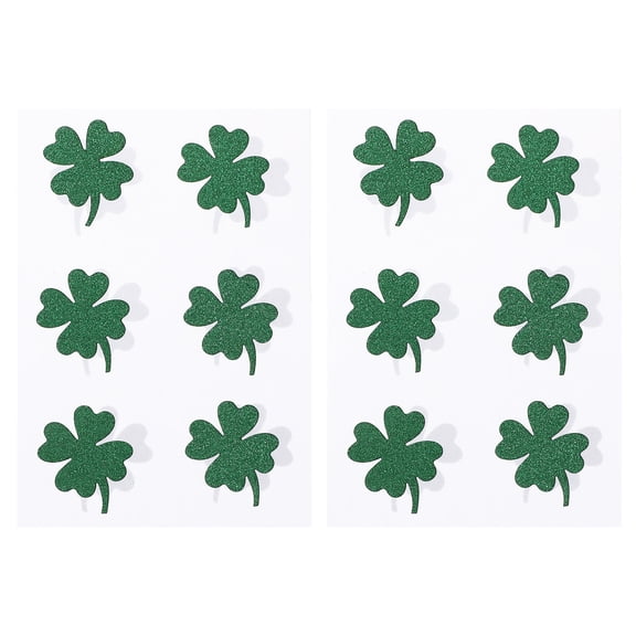 Raindrops 24Pcs/Set Sparkly Shamrock Stickers for Patricks Day Home Decoration