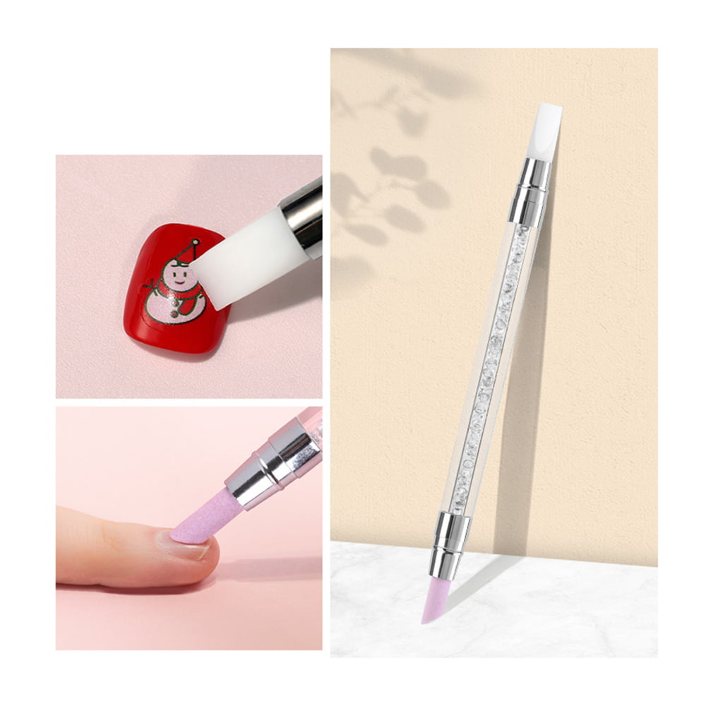 Yun Sheng Silicone Nail Art Acrylic Pen Brushes Rhinestone Nail Polish Carving Pen Rubber Tip Nail Brushes Nail Art Tools for Home Salon 1