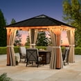 thumbnail image 2 of Modern Shade Tranquil Grove 11'x11' Hardtop Gazebo, Cedar Frame, Steel Roof, Netting, Curtains, Brown Outdoor, 2 of 9