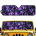 thumbnail image 2 of Yuyamidu Purple Branch Windshield Sun Shade Compatible with Jeep JK JKU JL JLU 1997-2023 Camo Hunting Windshield Sun Visor Blocks UV Rays, 2 of 7
