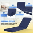 thumbnail image 2 of SUSUZI 72 x 21 x 3 Inch Outdoor Chaise Lounge Cushion – Patio Recliner Seating Cushion with 4 Ties, Fade-Resistant UV Polyester for Beach/Garden (Machine-Washable, 250LBS Capacity), 2 of 7