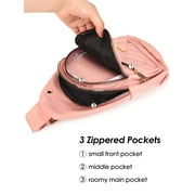 Gustave Women Small Sling Bag Casual Quilted Crossbody Sling Backpack Nylon Waterproof Fanny Pack Purse Chest Shoulder Daypack for Travel Hiking Black