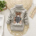thumbnail image 3 of Children Sweaters Autumn Winter Long Sleeve Cartoon Bear Kids Sweaters Turtleneck Pullover Knitted Sweater for Boys Girls, 3 of 6