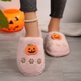 thumbnail image 5 of Shadoumai Halloween Slippers For Womens Mens Home Elastic Comfy Retro Memory Foam Fuzzy Soft Bedroom Plush Warm Anti-Skid Sole Winter Wool Lined Indoor Outdoor House Shoes, 5 of 8