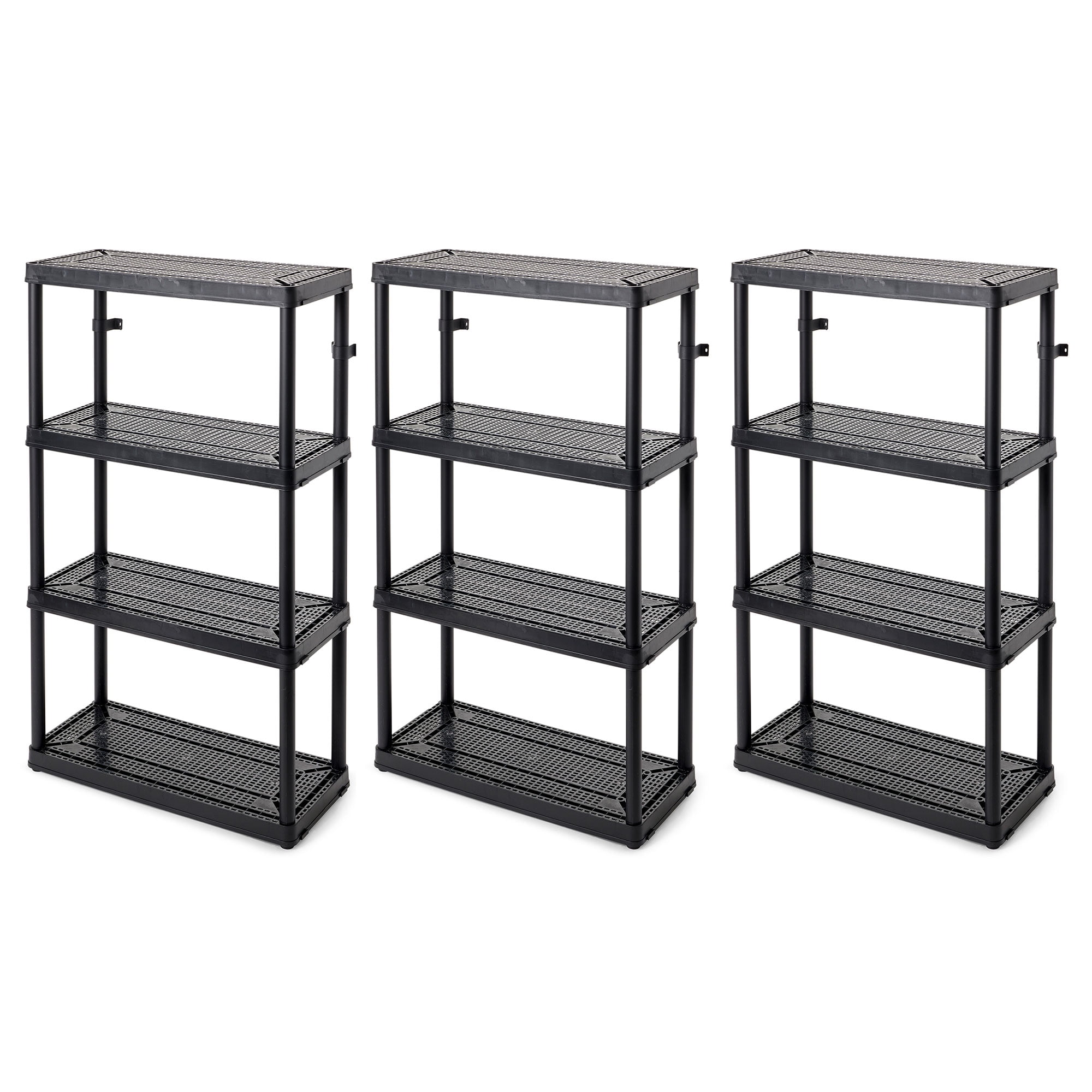 Gracious Living 4-Shelf Fixed Height Ventilated Rack, Black (3 Pack ...