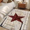 thumbnail image 5 of Village Stars Washable Area Rug 3 x 5 ft Vintage Dark Red Star Beige Barn Doors, Soft Non Slip Rugs Stain Repellent Indoor Felt Carpet for Living Dining Room Bedroom Home Office, 5 of 9