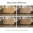 thumbnail image 3 of LuxenHome Oak Manufactured Wood 48.8-Inch Wide 2-Door 3-Drawer Buffet Cabinet, 3 of 11