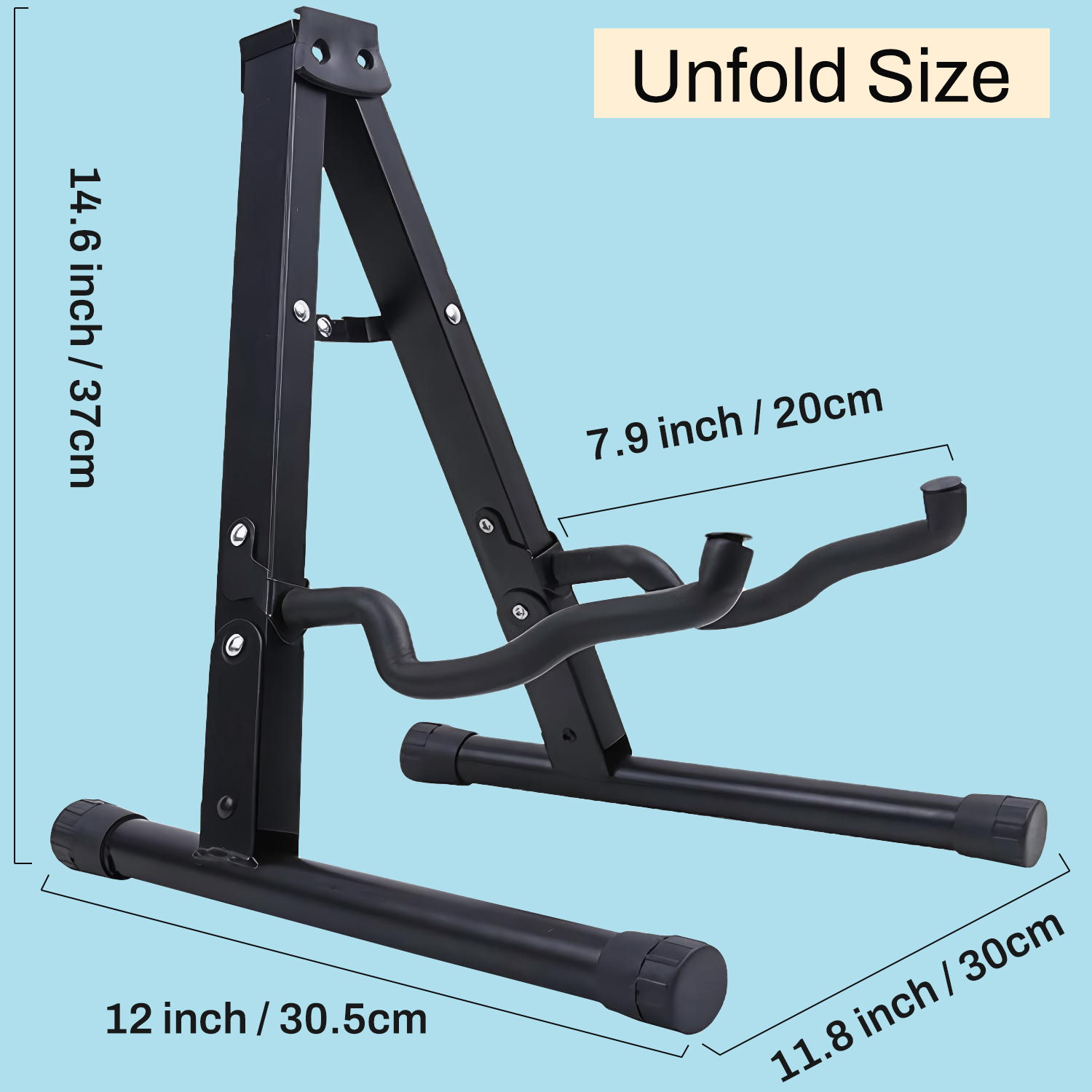 Behome Foldable A-Frame Guitar Stand with Foam Arms photo 4