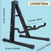 Behome Foldable Guitar Stand, Portable and Adjustable A-Frame Bass Guitar Display Stand, with Non-slip Rubber And Foam Arm, Suitable for Electric & Acoustic Guitars, Bass & Banjo, Black