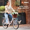 thumbnail image 2 of Viribus Women's Comfort Bike 26 Inch Beach & City Cruiser Bicycle with Basket Rack Pink, 2 of 8