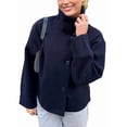 thumbnail image 2 of Women Crop Pea Coat Winter Loose Casual Short Jacket Outwear S, 2 of 7