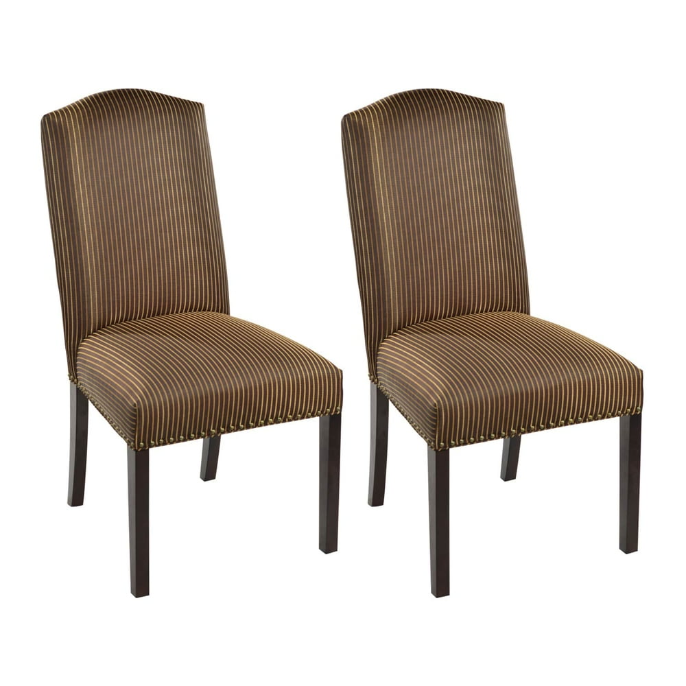 Sole Designs Marbella Mahogany Camelback Nail Trim Dining Chairs (Set of 2)