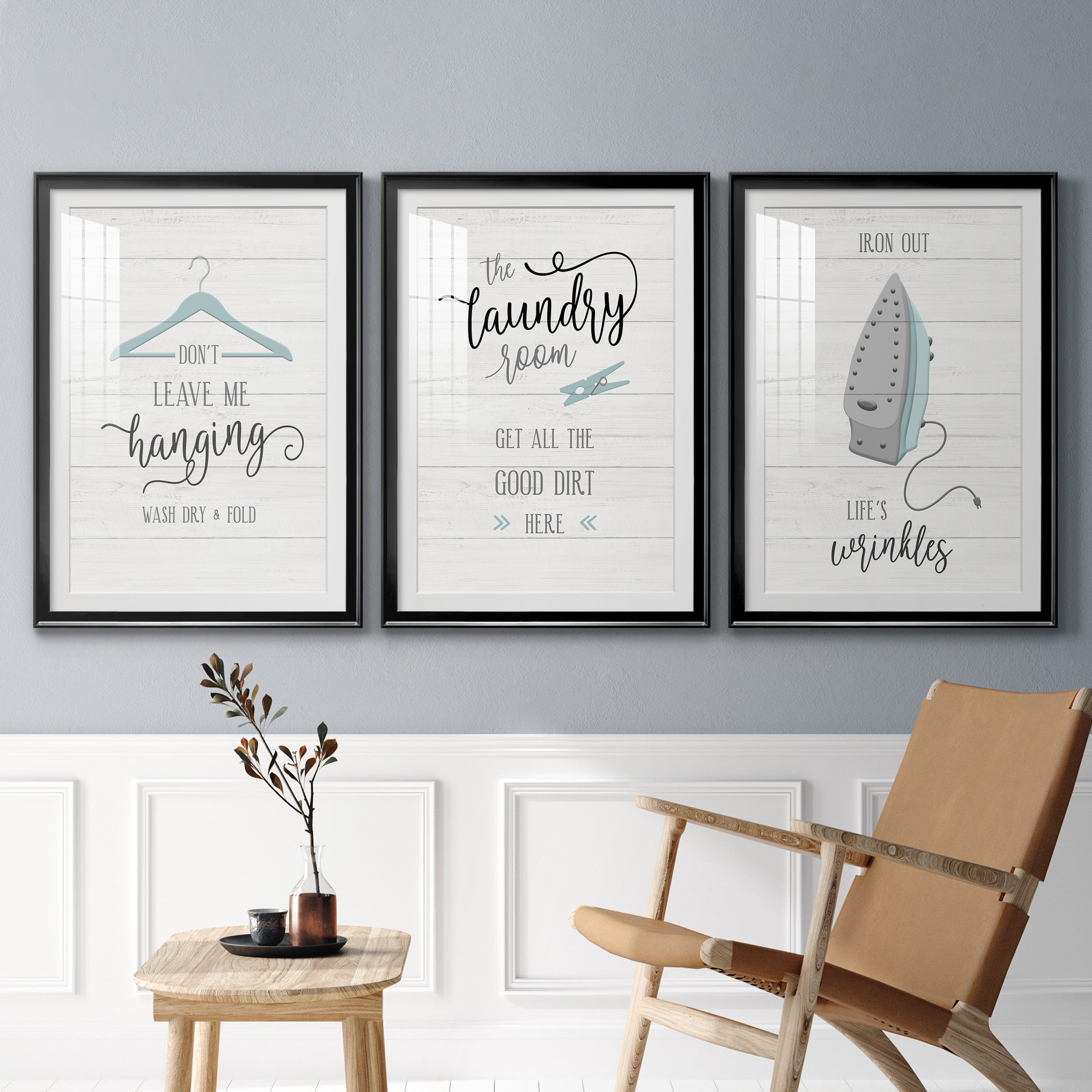Don't Leave Premium Framed Prints Set of 3 - Ready to Hang - 26.5 x 36.5 Each - Black Frame