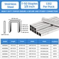 thumbnail image 2 of MEITE 7,560 Pcs T-50 Staples, 20 Gauge 3/8" Crown 3/8" Length Upholstery Staples, Heavy Duty 304 Stainless Steel Staples for Staple Gun (5 Packs), 2 of 7
