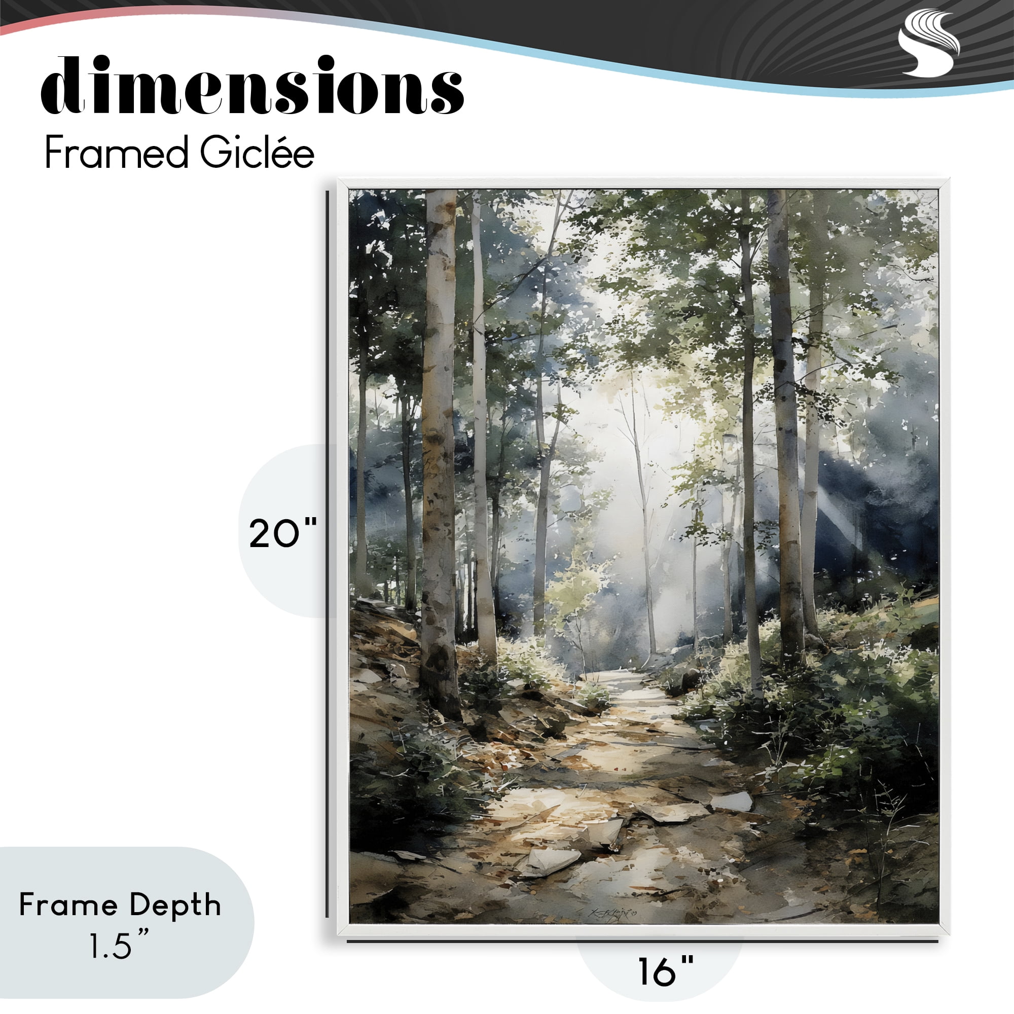Stupell Industries Through The Woods Pathway White Framed Giclee Art, design by Franklyn Gregory