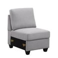 thumbnail image 5 of Five Seat Fabric Linen Modular Sofa with Two Ottoman-Light Gray, 5 of 8