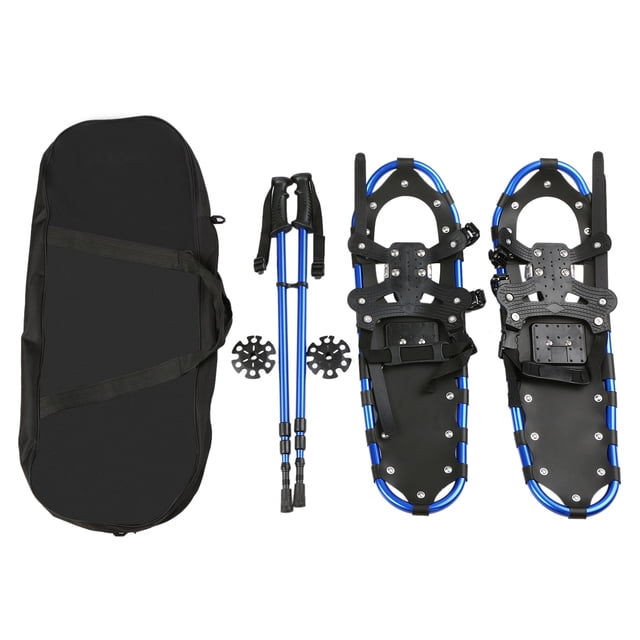 Bottes d'Hiver en Alliage d'Aluminium avec Poteaux à Neige Ajustables pour Hommes et Femmes avec Sac de Transport