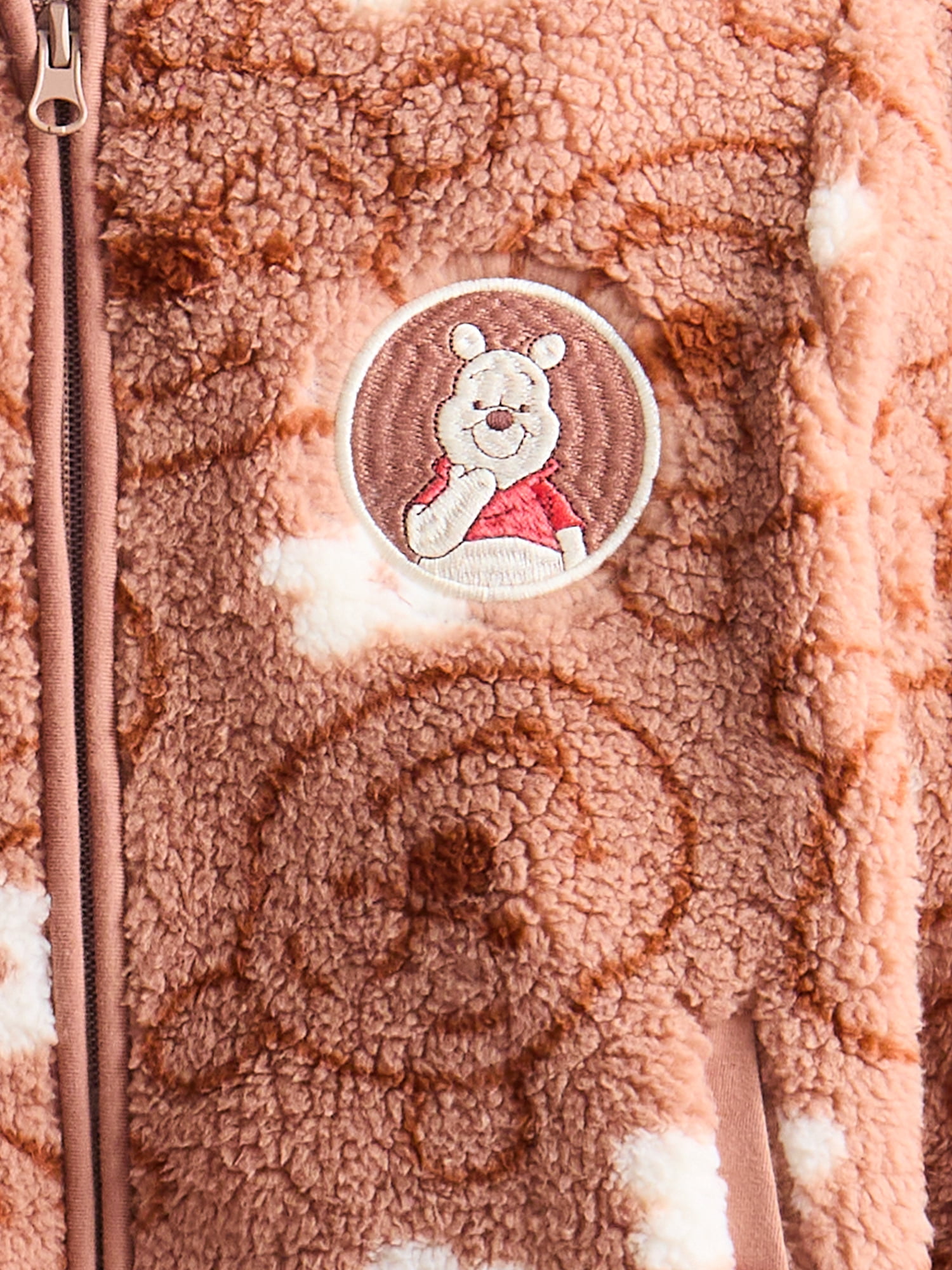 Disney Girls Winnie The Pooh Allover Print Fleece Zip Up Jacket, Size 4-16