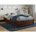 thumbnail image 3 of Barcelona Twin Panel Platform Bed with 2 Storage Drawers in Walnut, 3 of 10