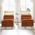 thumbnail image 5 of Orange Polyester Accent Chair, Armless Single Seater Sofa for Living Room, Bedroom, and Office, Modern Lounge Chair with Ergonomic Backrest, 5 of 10
