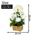 thumbnail image 4 of Faux Plant, Lilies and Rose in Golden Ceramic Planter, White, 4 of 5